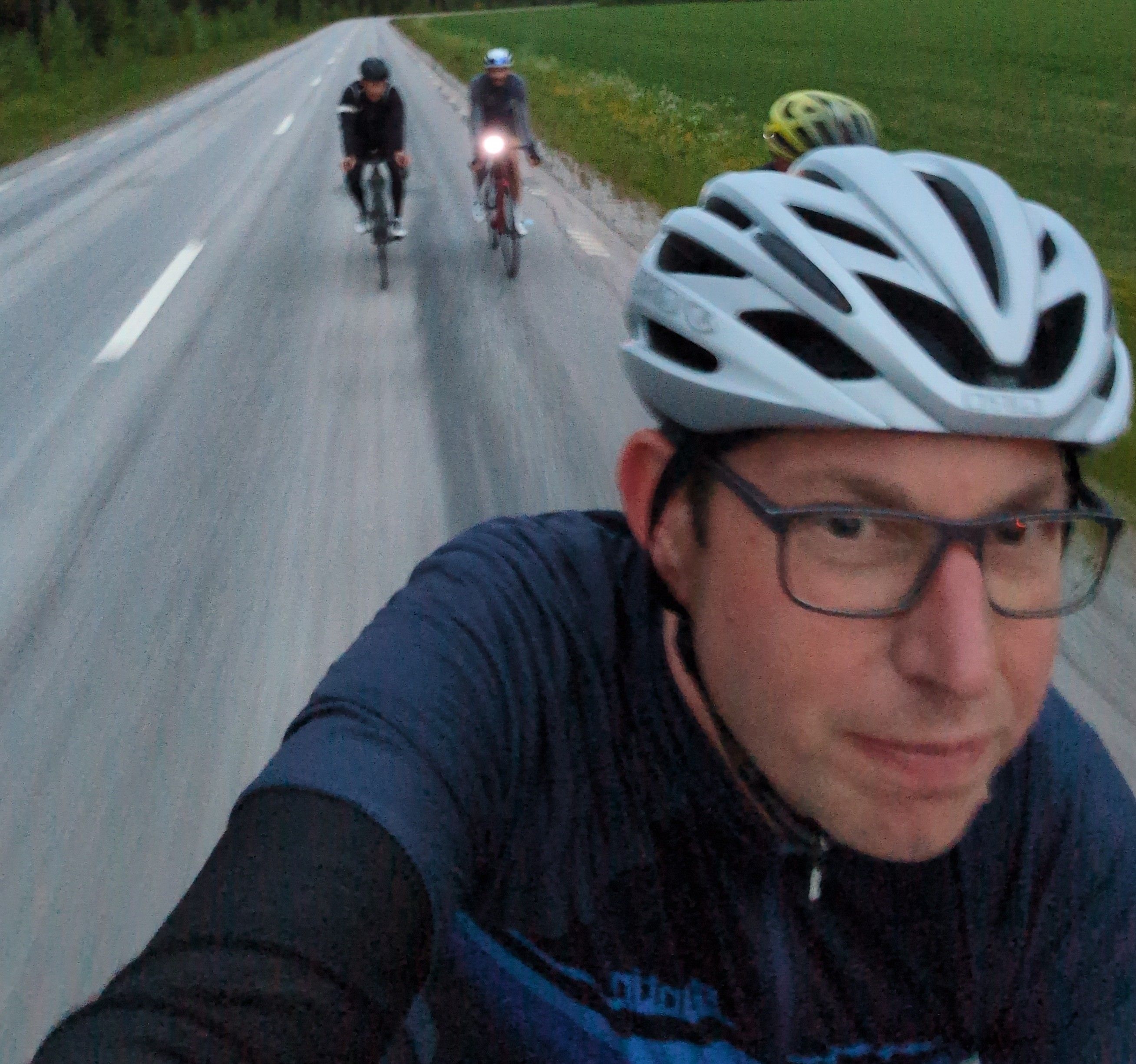 Selfie of Felix riding on his bike